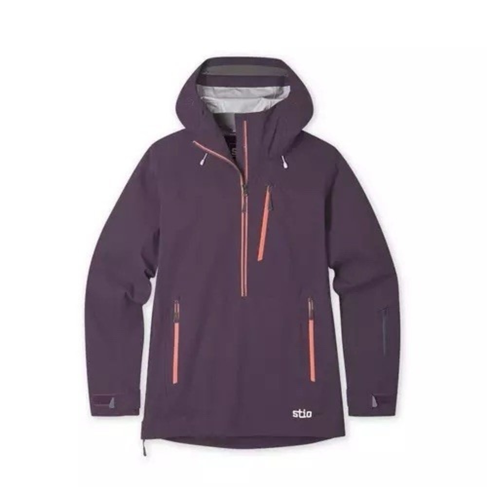 Stio Women's Purple Ski Jacket with Coral Zippers